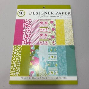 Colorbok Paper 50 Sheets Pattern Cutouts 8.5in x 11in Crafts Scrapbook Floral
